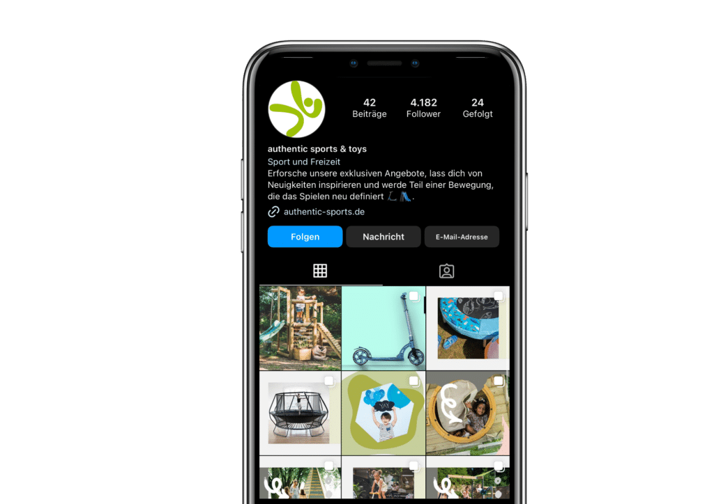 Social Media Auftritt Authentic Sports & Toys zur Demonstration einer erfolgreichen Marketing Strategie