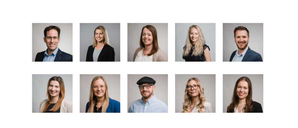 Portraitbilder des Online Experience Team