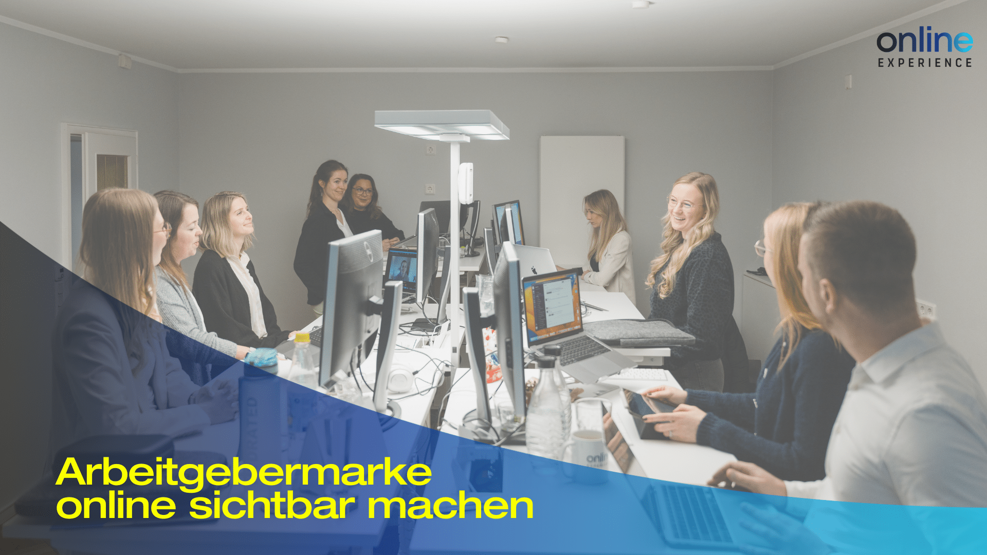 Team bei der gemeinsamen Arbeit als Markenauftritt